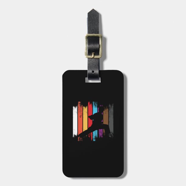 Karate Bälte Färg Silhouette Bagagebricka (Vertikal Framsida)