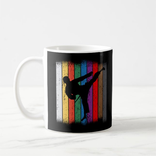 Karate Bälte Färg Silhouette Kaffemugg (Vänster)