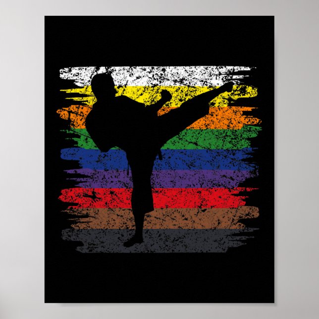 Karate Bälte Färg Silhouette Martial Arts Manar Bo Poster (Framsidan)