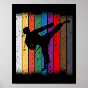 Karate Bälte Färg Silhouette Poster