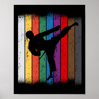 Karate Bälte Färg Silhouette Poster