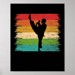Karate Bälte Färg Silhouette Poster
