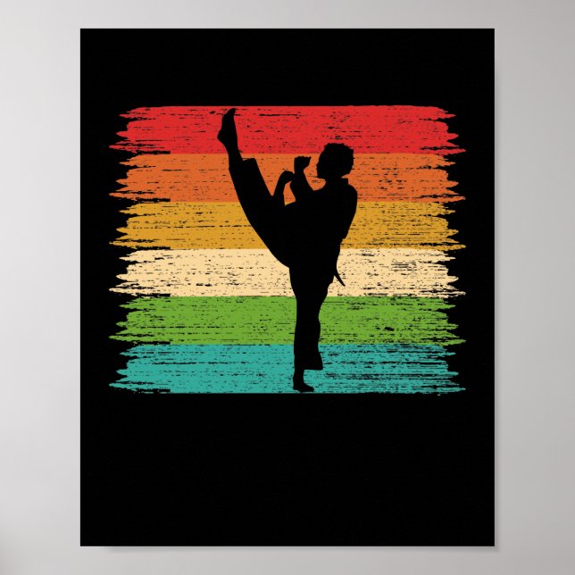 Karate Bälte Färg Silhouette Poster (Framsidan)