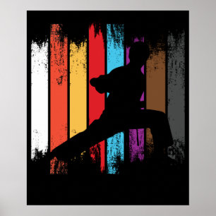 Karate Bälte Färg Silhouette Poster
