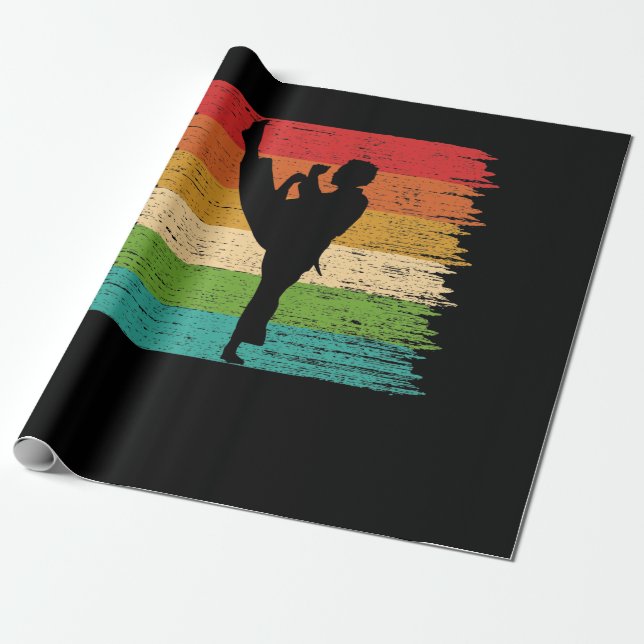 Karate Bälte Färg Silhouette Presentpapper (Utrullad)