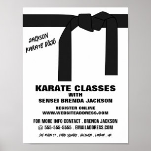 Karate Bälte, Karate Class Advertising Poster