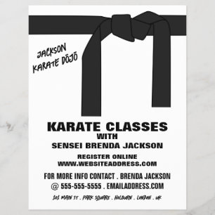 Karate Bälte, Karate Class Advertising Reklamblad