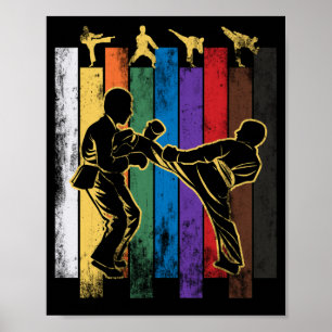 Karate Bälte Silhouette Martial Arts Sport Poster