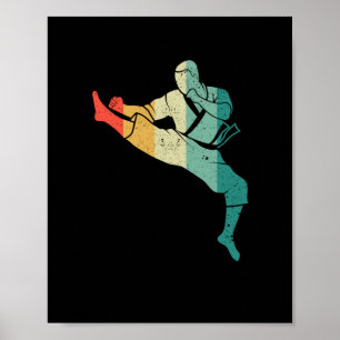Karate bälte silhouette martial konst fläkt poster