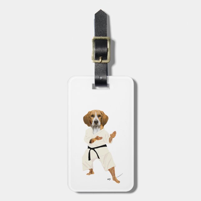 Karate Beagle Bagagebricka (Vertikal Framsida)