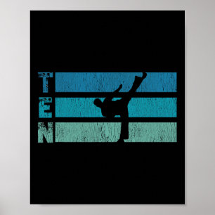 Karate Birthday 10 Year Taekwondo Boy 10th Bi Poster