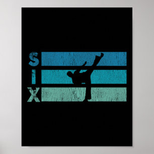 Karate Birthday 6 Year Taekwondo Boy 6e Birt Poster