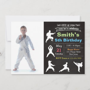 Karate Birthday-inbjudan Inbjudningar