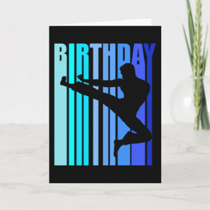 Karate Birthday Manar Kids Boys Retro Vintage Kort