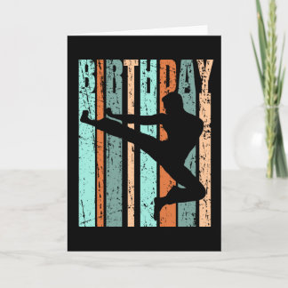 Karate Birthday Mens Kids Boys Retro Vintage Kort