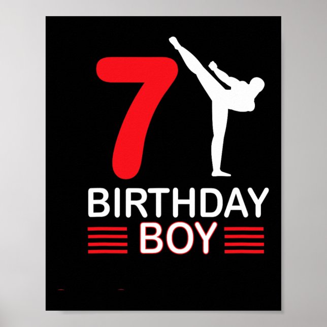 Karate Birthday Tee Boy Gift Kids Taekwondo 5 Poster (Framsidan)