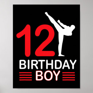 Karate Birthday Tee Boy Gift Kids Taekwondo 6 Poster