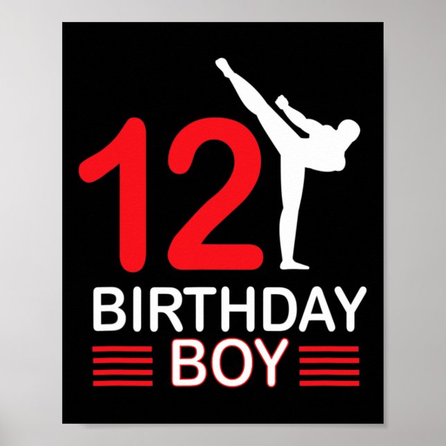 Karate Birthday Tee Boy Gift Kids Taekwondo 6 Poster (Framsidan)