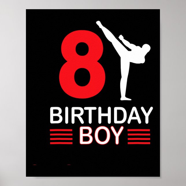 Karate Birthday Tee Boy Gift Kids Taekwondo Poster (Framsidan)