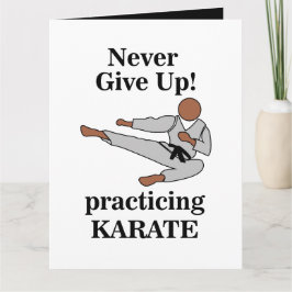 Karate Black Bälte aldrig Ge upp martialkonst Kort