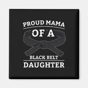 Karate Black Bälte Dotter Mamma Gift Martial Arts Magnet