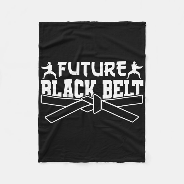 Karate Black Bälte Gi Uniform Future Black Bälte Fleecefilt (Framsidan)