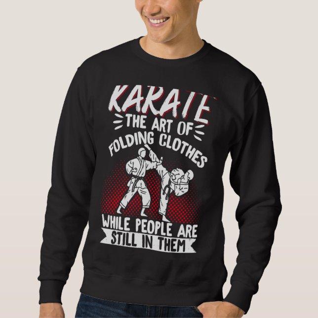 Karate Black Bälte Gi Uniform Karatethe of Folding Lång Ärmad Tröja (Framsida)