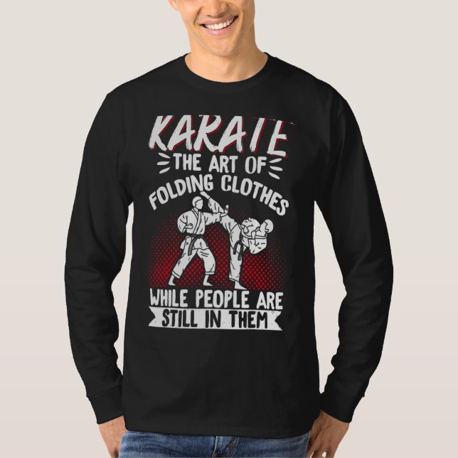 Karate Black Bälte Gi Uniform Karatethe of Folding T Shirt (Framsida)