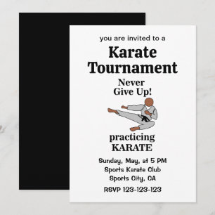 Karate Black Bälte martial Arts Tournament Inbjudningar