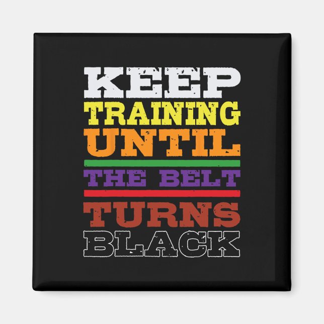 Karate Black Bälte tränar japanska martialkonst S Magnet (Framsidan)