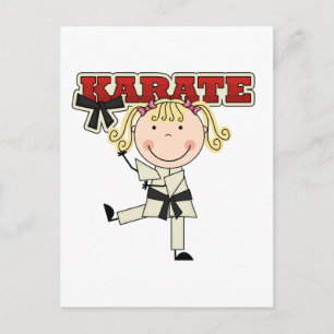 KARATE - Blond Girl T-shirts and Gifts Vykort