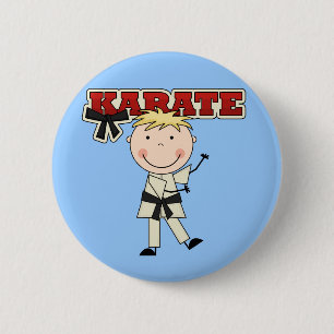 KARATE - blonda pojkeTshirts och gåvor Knapp