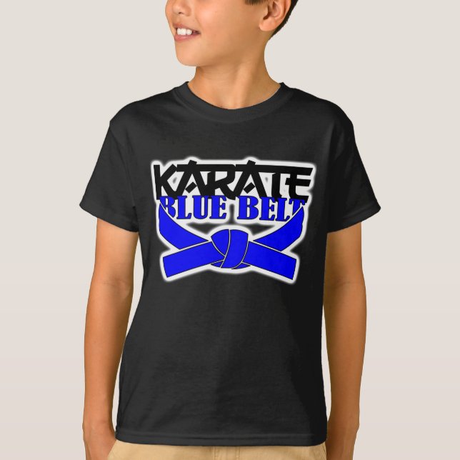 Karate Blue Bälte T Shirt (Framsida)