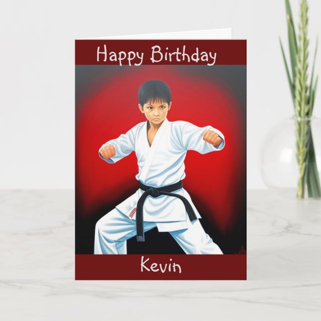 Karate Boy Birthday Kort (Framsida)
