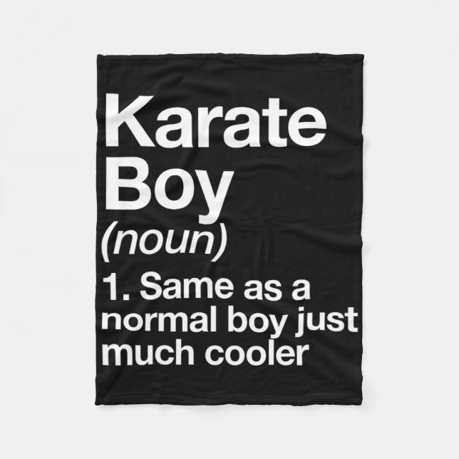 Karate Boy Definition Funny Martial Arts Sports Fleecefilt (Framsidan)