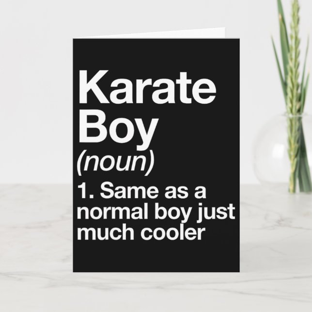 Karate Boy Definition Funny Martial Arts Sports Kort (Framsida)