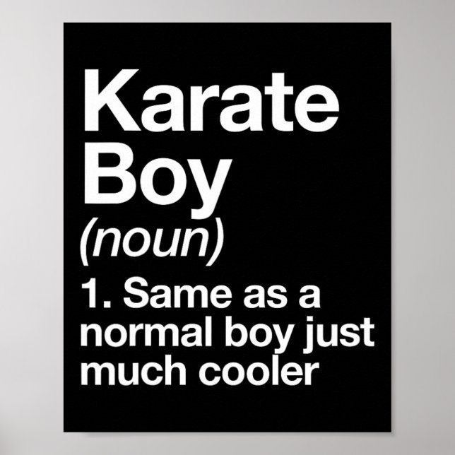 Karate Boy Definition Funny Martial Arts Sports Poster (Framsidan)