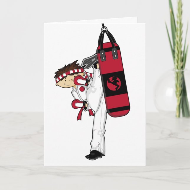 Karate Boy Greeting Card Kort (Framsida)