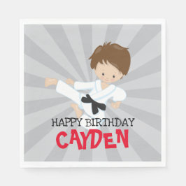 Karate boy red Martial Arts Birthday Pappersservett