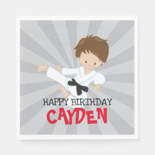 Karate boy red Martial Arts Birthday Pappersservett