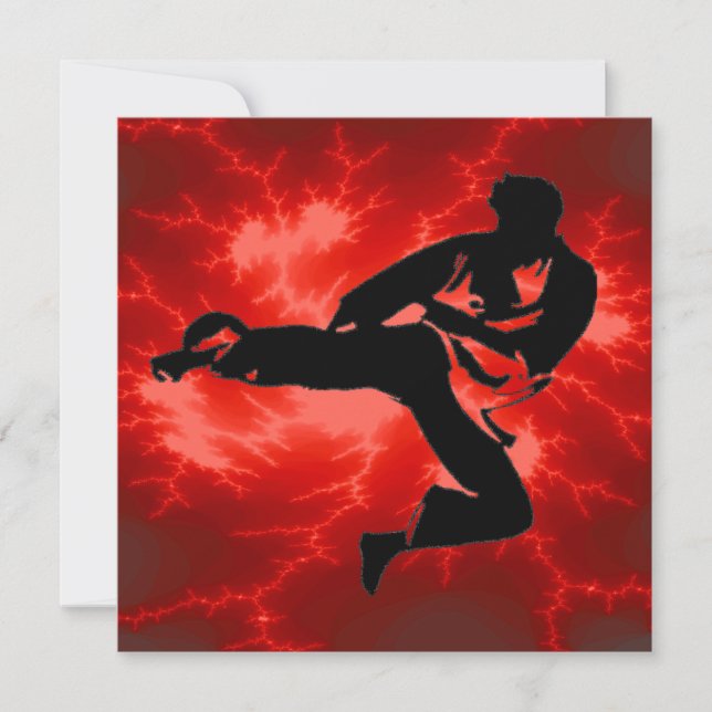 Karate Boys Födelsedagsfest Inbjudningar (Framsida)