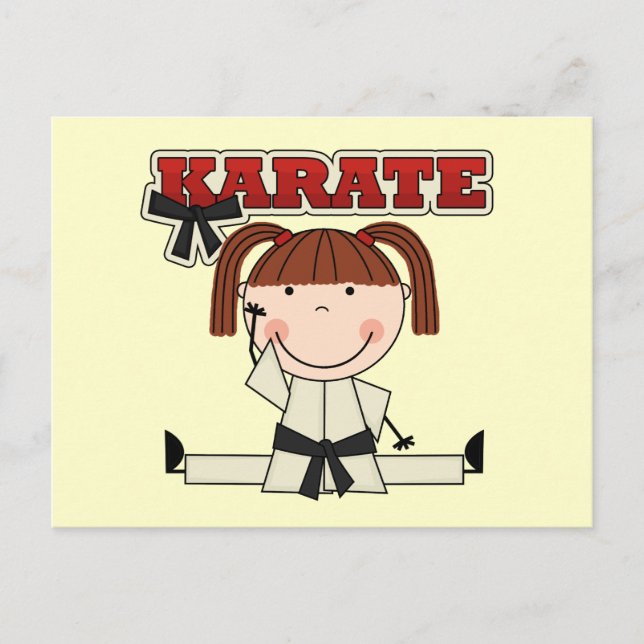 KARATE - Brunette Girl T-shirts and Gifts Vykort (Framsida)