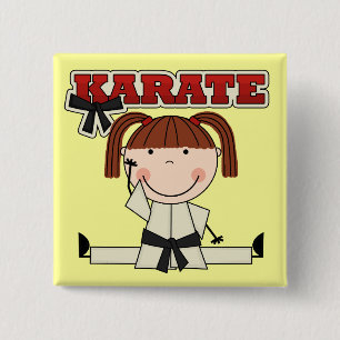 KARATE - brunettflickaT-tröja och gåvor Knapp
