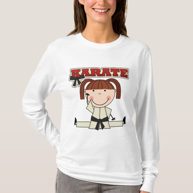 KARATE - brunettflickaT-tröja och gåvor T Shirt (Framsida)