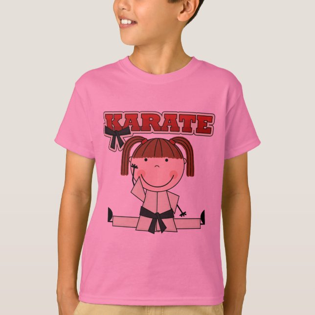 KARATE - brunettflickaT-tröja och gåvor T Shirt (Framsida)