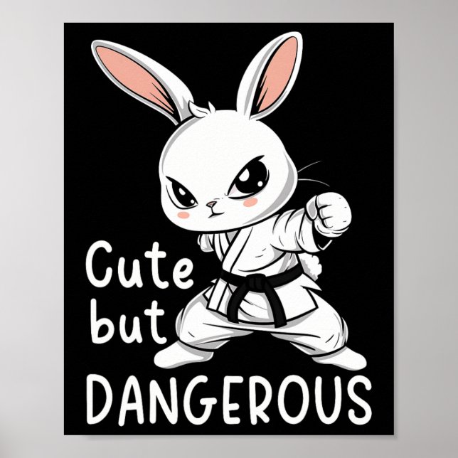 Karate Bunny Cute, men farliga martialkonst Poster (Framsidan)