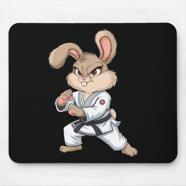 Karate Bunny Martial Arts Rabbit Funny För barn Bo Musmatta (Framsidan)