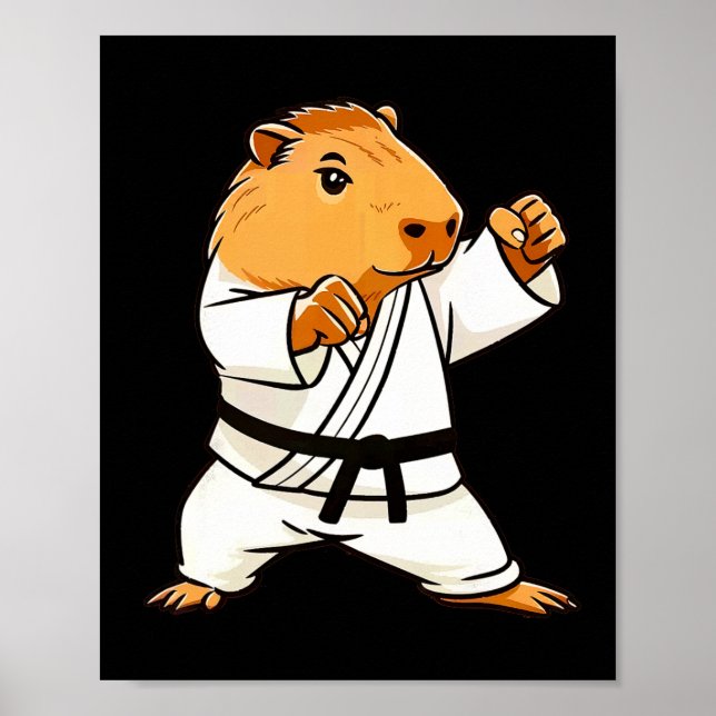Karate Capyra Funny Martial Arts Mma Manar Tonårin Poster (Framsidan)