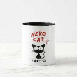 KARATE CAT BLACK CAT NEKO MUGG