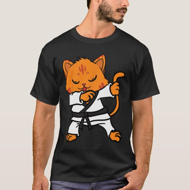 Karate Cat Dab Dance Martial Arts Dabbing Comt Spo T Shirt (Framsida)